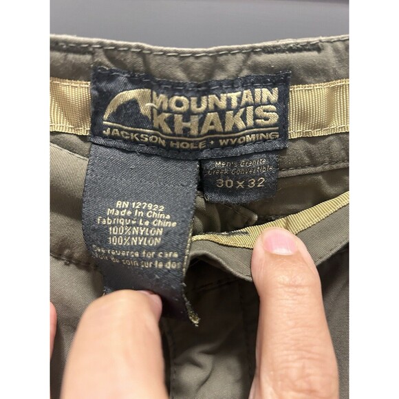 Mountain Khakis Pants Men 30x32 Olive Green Convertible Zip Off Straight Hiking - Picture 4 of 10